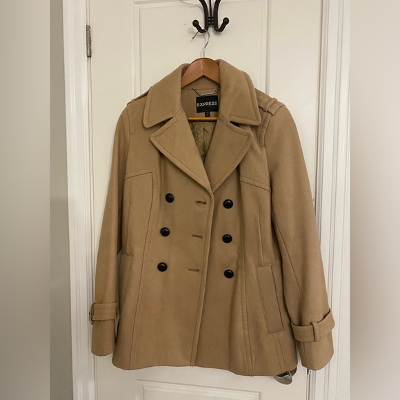 Express Wool-blend Double Breasted Peacoat. Size M - Picture 2 of 4